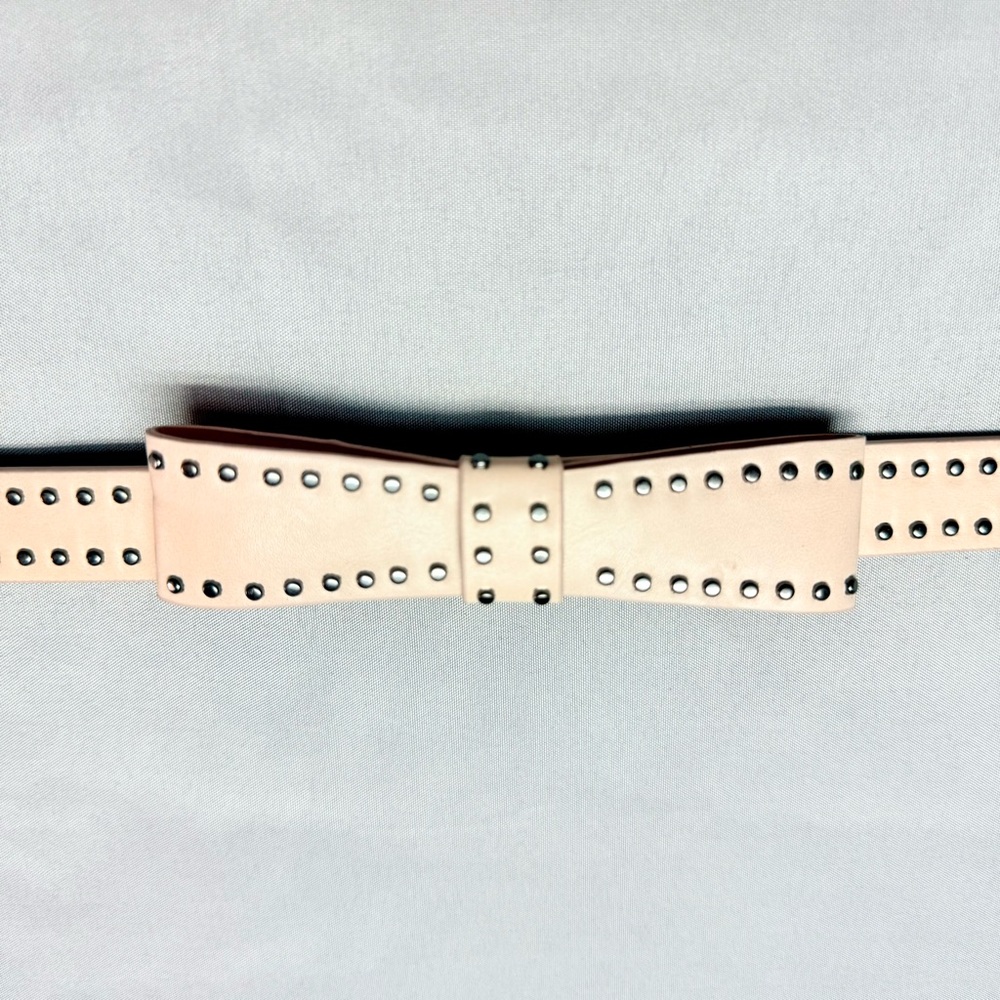 Lane Bryant Pink Nude Bow Belt Studded Silver Plus Size 22/24 Snap Back Elastic